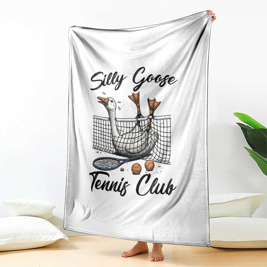 Funny Silly Goose Tennis Club Throw Blanket Tennis Lover Gift - Wonder Print Shop
