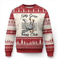 Funny Silly Goose Tennis Club Ugly Christmas Sweater Tennis Lover Gift - Wonder Print Shop