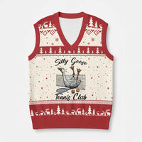 Funny Silly Goose Tennis Club V-Neck Knit Sweater Vest Tennis Lover Gift - Wonder Print Shop