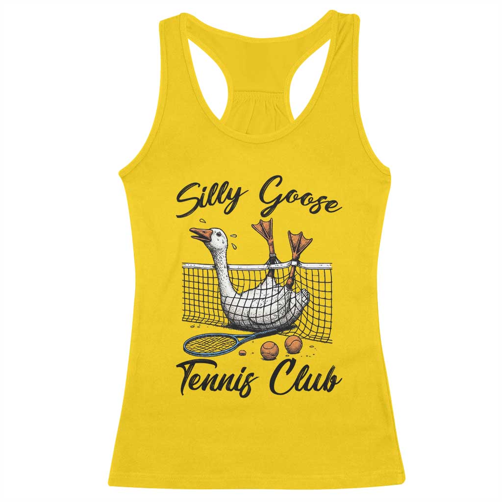 Funny Silly Goose Tennis Club Racerback Tank Top Tennis Lover Gift - Wonder Print Shop