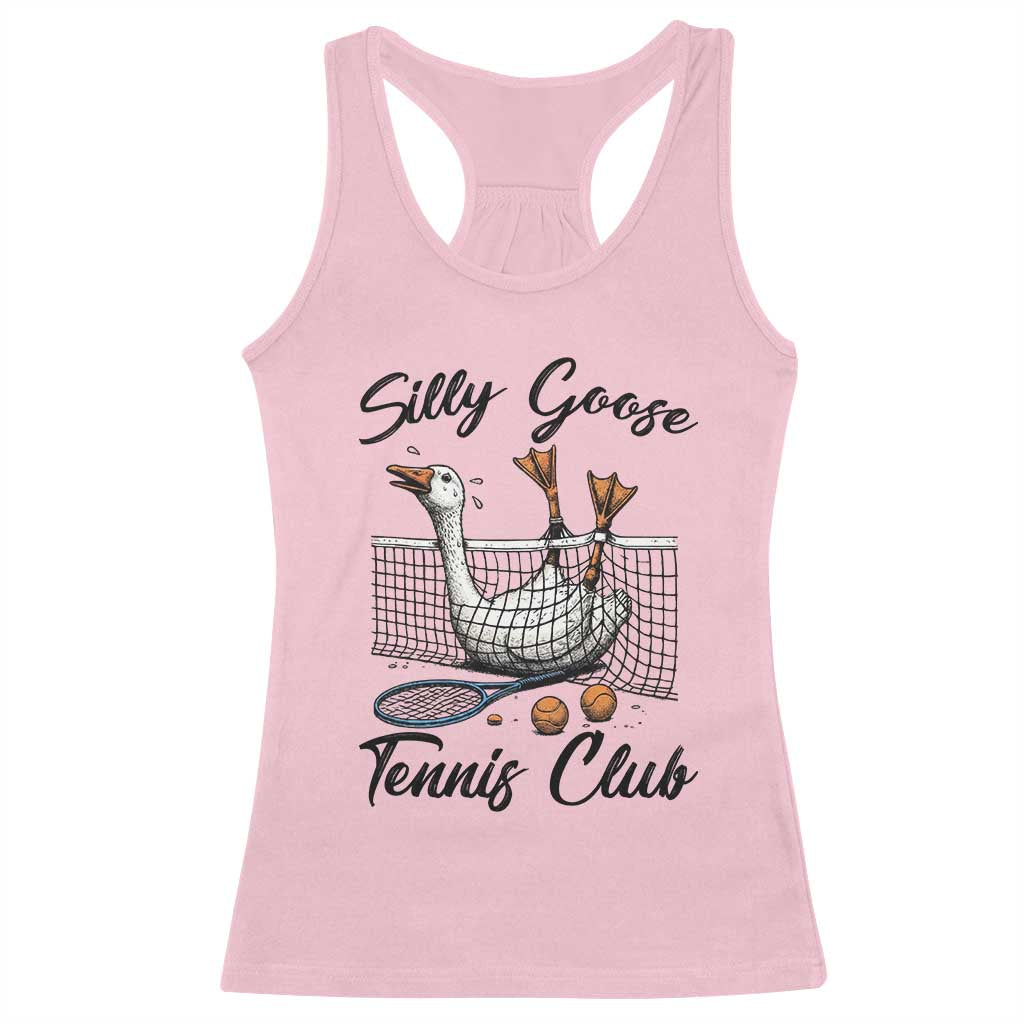Funny Silly Goose Tennis Club Racerback Tank Top Tennis Lover Gift - Wonder Print Shop