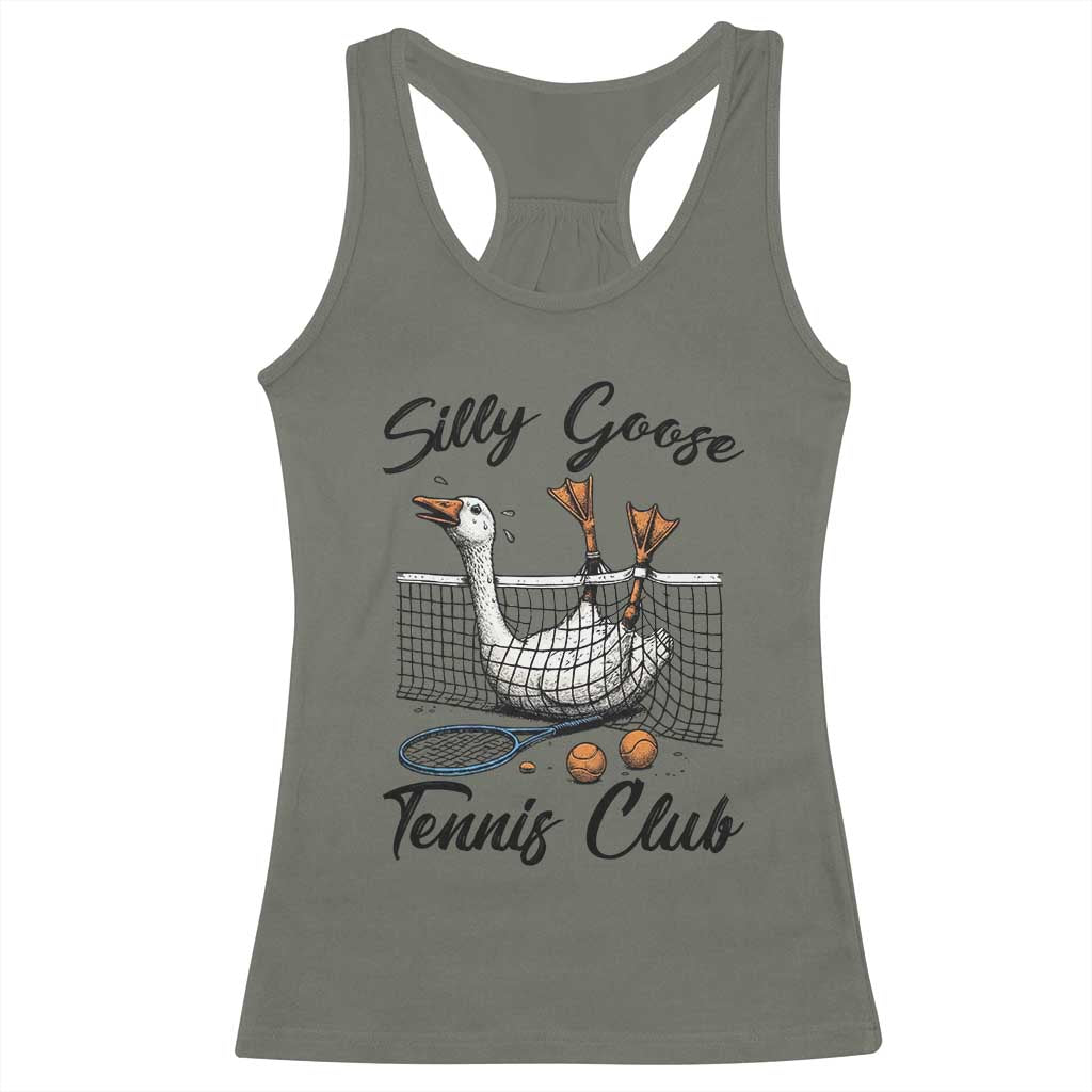 Funny Silly Goose Tennis Club Racerback Tank Top Tennis Lover Gift - Wonder Print Shop