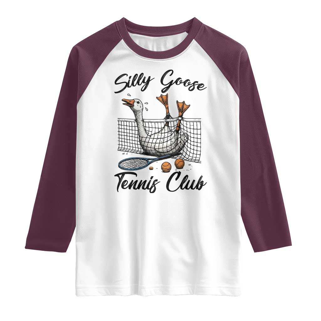 Funny Silly Goose Tennis Club Raglan Shirt Tennis Lover Gift - Wonder Print Shop