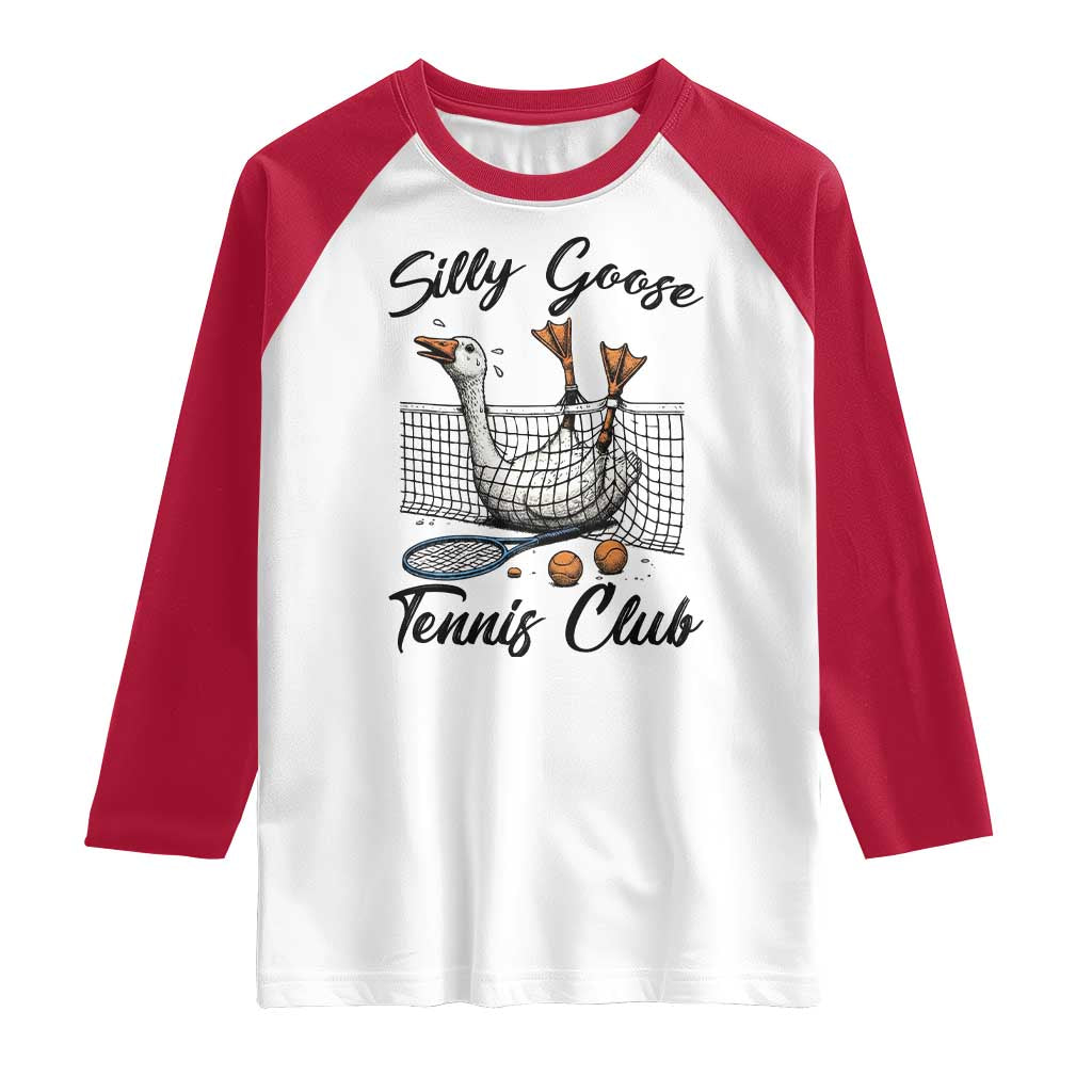 Funny Silly Goose Tennis Club Raglan Shirt Tennis Lover Gift - Wonder Print Shop