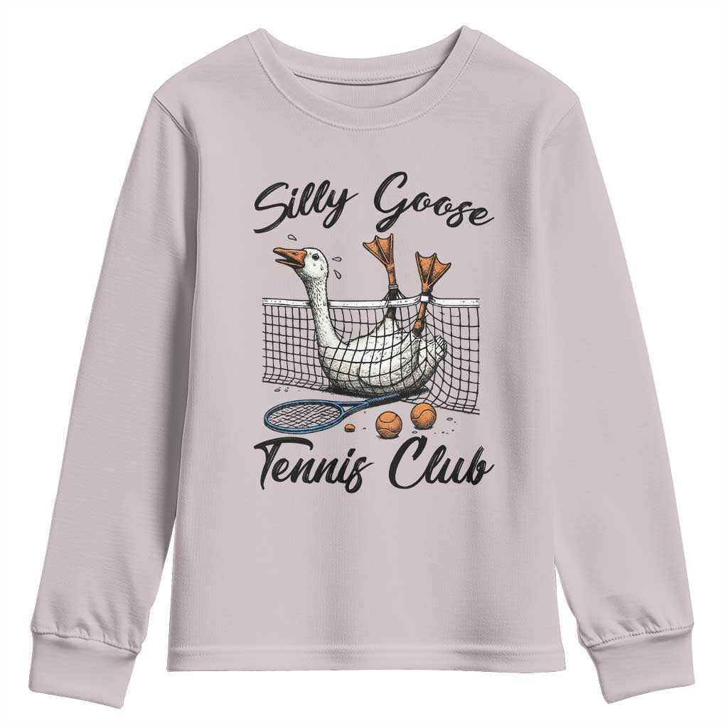 Funny Silly Goose Tennis Club Youth Sweatshirt Tennis Lover Gift - Wonder Print Shop