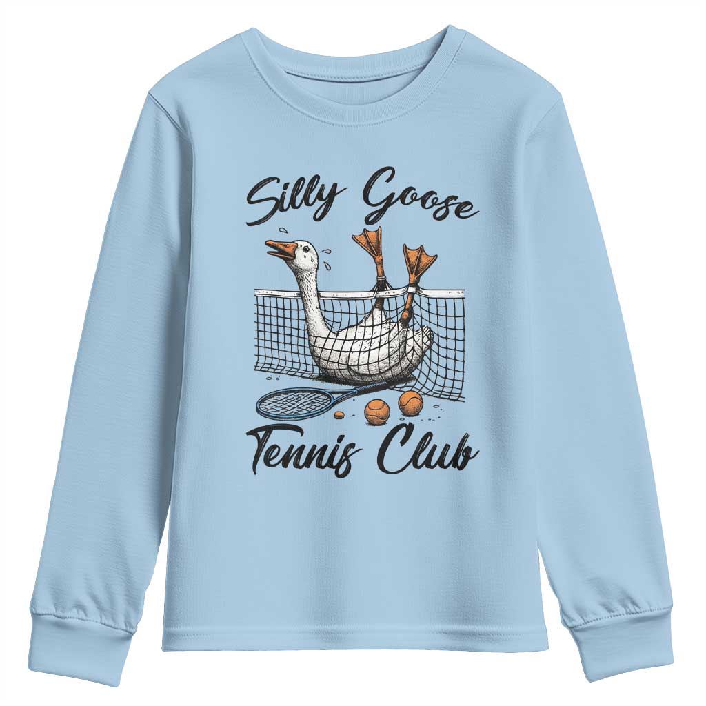 Funny Silly Goose Tennis Club Youth Sweatshirt Tennis Lover Gift - Wonder Print Shop