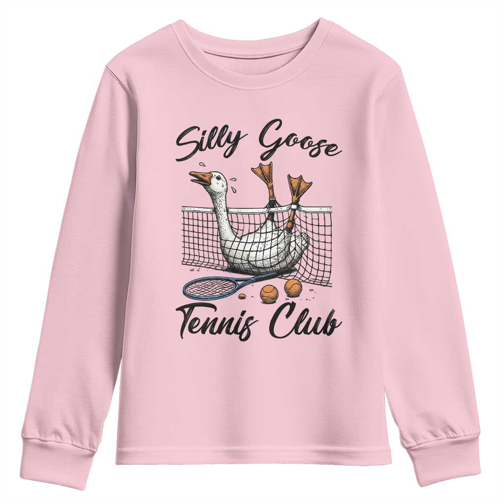 Funny Silly Goose Tennis Club Youth Sweatshirt Tennis Lover Gift - Wonder Print Shop