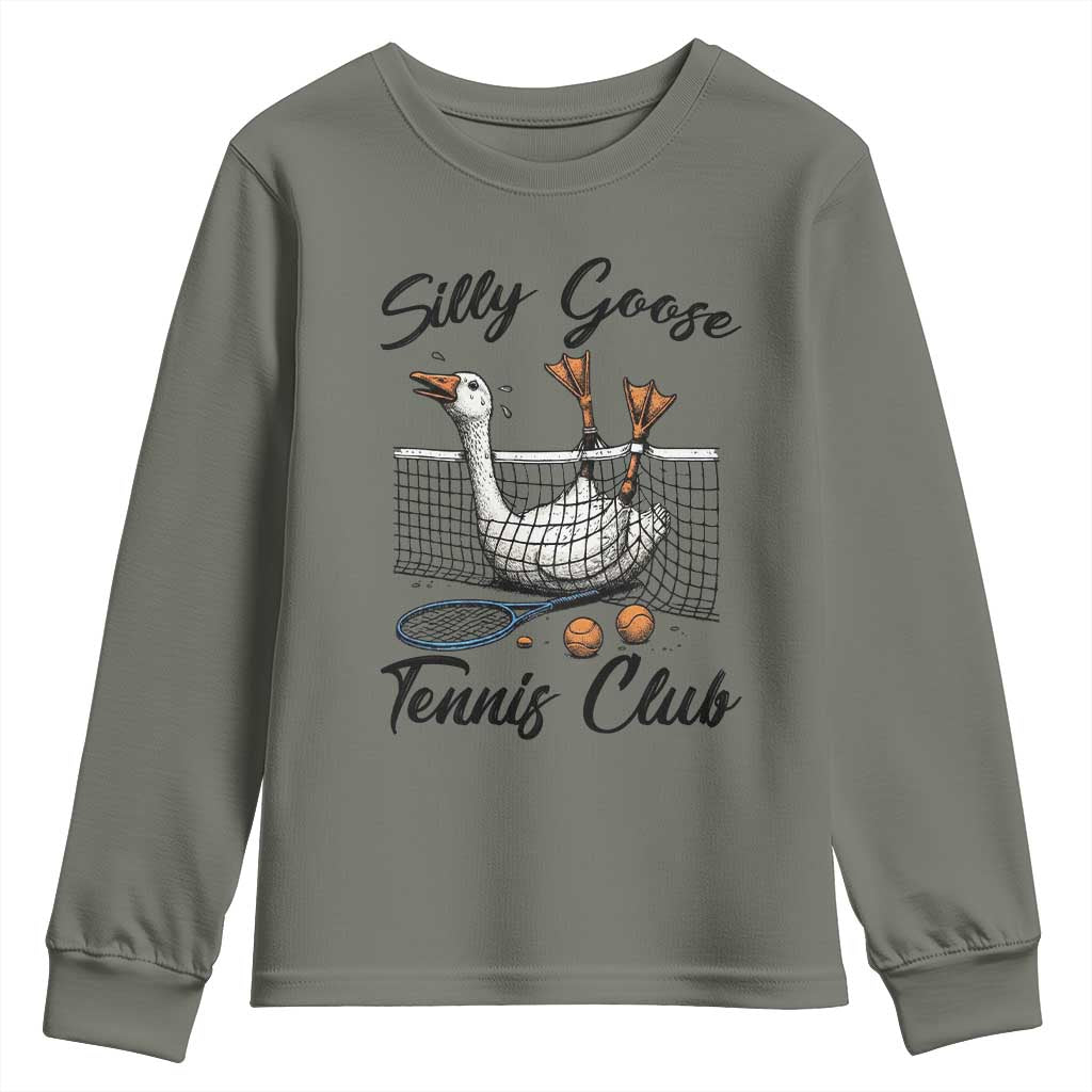 Funny Silly Goose Tennis Club Youth Sweatshirt Tennis Lover Gift - Wonder Print Shop