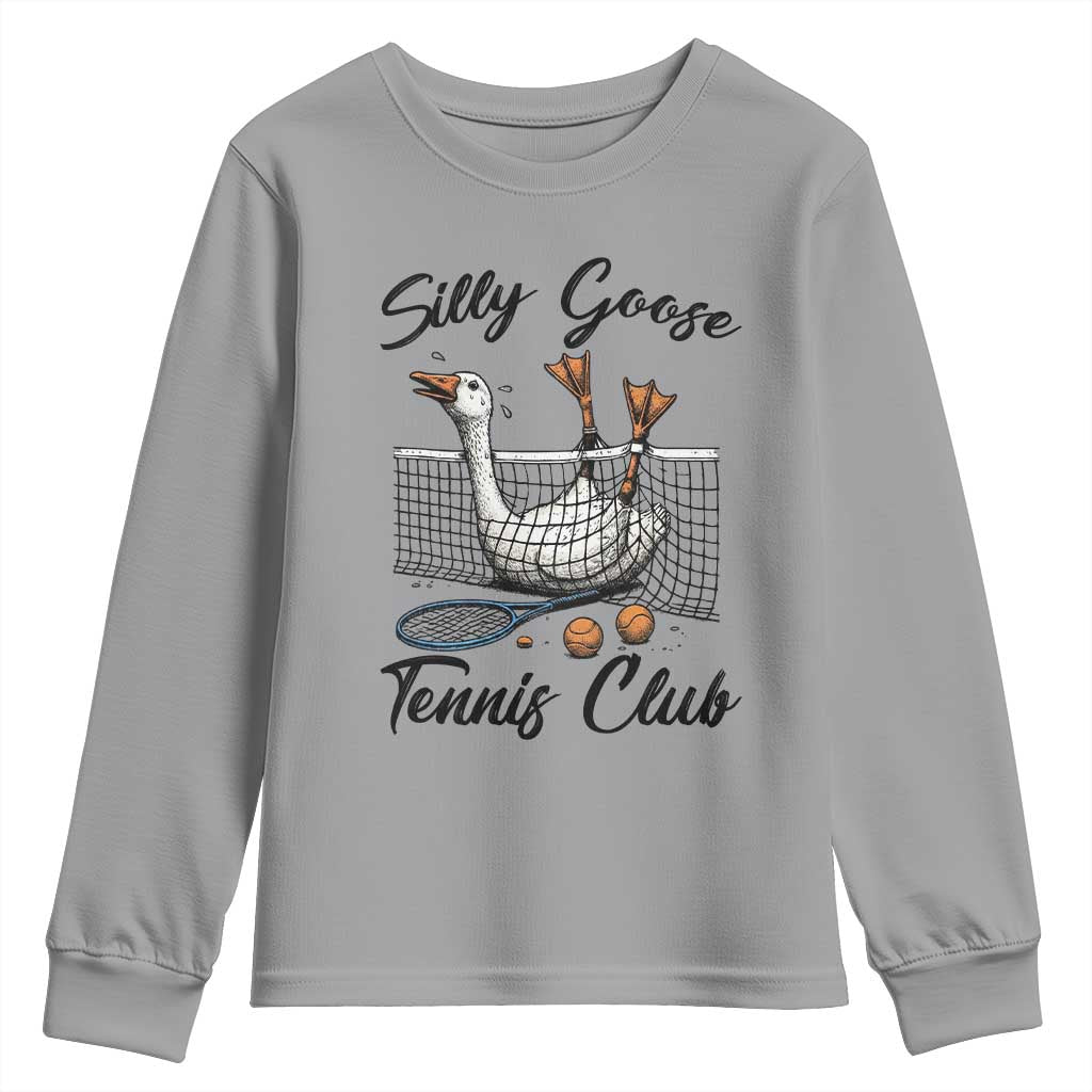 Funny Silly Goose Tennis Club Youth Sweatshirt Tennis Lover Gift - Wonder Print Shop