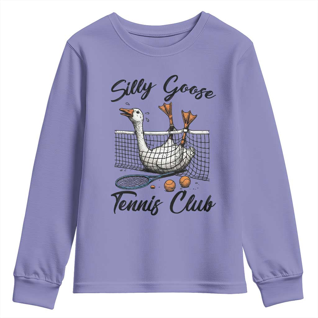 Funny Silly Goose Tennis Club Youth Sweatshirt Tennis Lover Gift - Wonder Print Shop