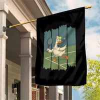 Silly Goose Playing Tennis Garden Flag Funny Bird Getting Hit By Ball - Wonder Print Shop