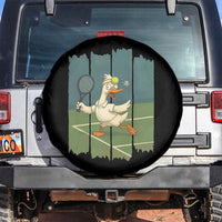 Silly Goose Playing Tennis Spare Tire Cover Funny Bird Getting Hit By Ball - Wonder Print Shop