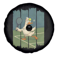 Silly Goose Playing Tennis Spare Tire Cover Funny Bird Getting Hit By Ball - Wonder Print Shop
