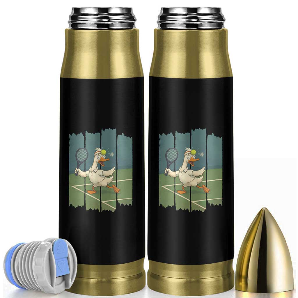 Silly Goose Playing Tennis Bullet Tumbler Funny Bird Getting Hit By Ball - Wonder Print Shop
