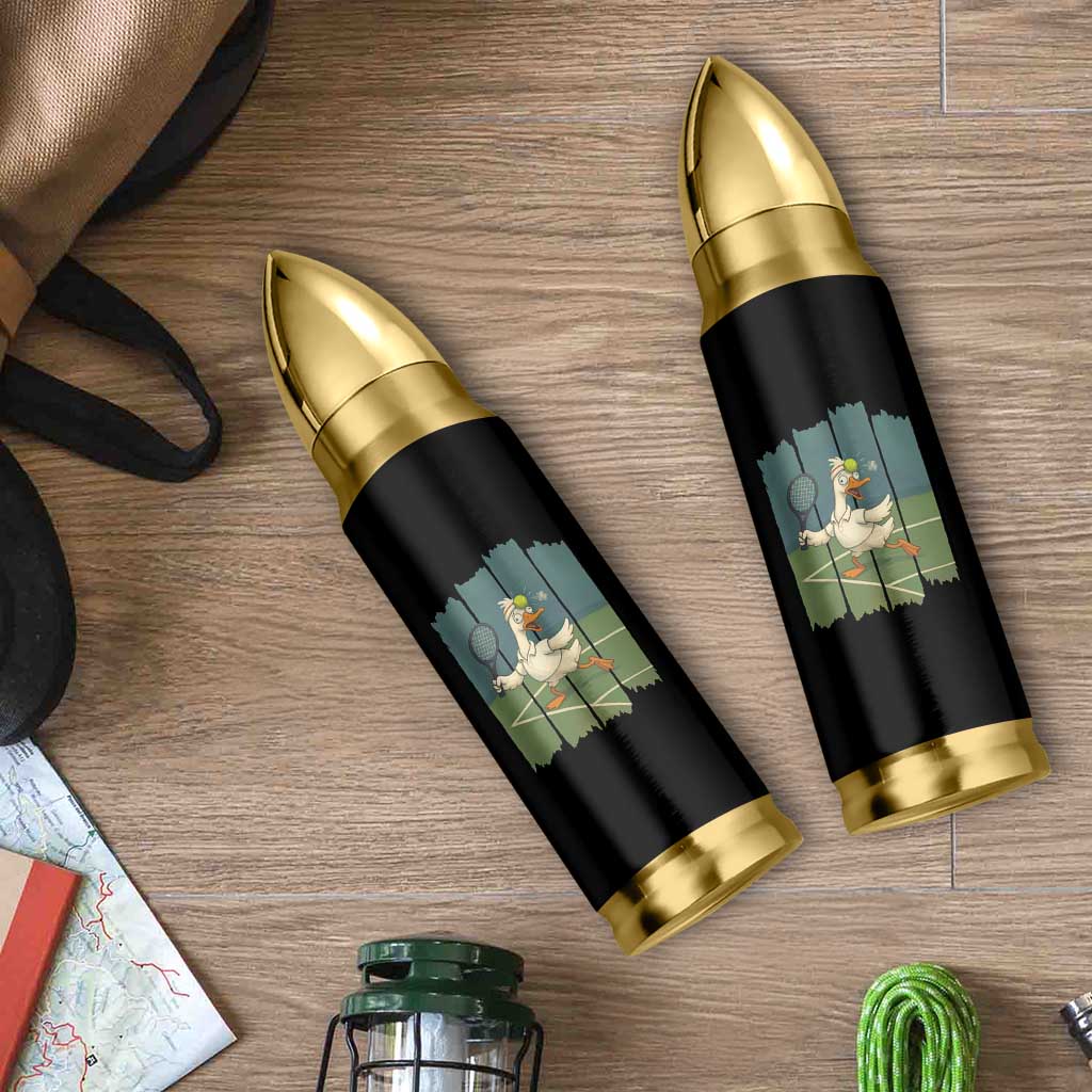 Silly Goose Playing Tennis Bullet Tumbler Funny Bird Getting Hit By Ball - Wonder Print Shop
