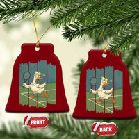 Silly Goose Playing Tennis Ceramic Ornament Funny Bird Getting Hit By Ball - Wonder Print Shop
