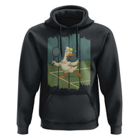 Silly Goose Playing Tennis Hoodie Funny Bird Getting Hit By Ball - Wonder Print Shop
