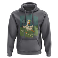 Silly Goose Playing Tennis Hoodie Funny Bird Getting Hit By Ball - Wonder Print Shop