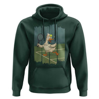 Silly Goose Playing Tennis Hoodie Funny Bird Getting Hit By Ball - Wonder Print Shop