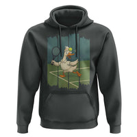 Silly Goose Playing Tennis Hoodie Funny Bird Getting Hit By Ball - Wonder Print Shop