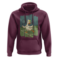 Silly Goose Playing Tennis Hoodie Funny Bird Getting Hit By Ball - Wonder Print Shop