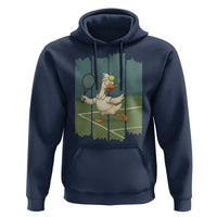 Silly Goose Playing Tennis Hoodie Funny Bird Getting Hit By Ball - Wonder Print Shop
