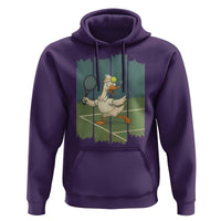 Silly Goose Playing Tennis Hoodie Funny Bird Getting Hit By Ball - Wonder Print Shop