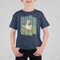 Silly Goose Playing Tennis T Shirt For Kid Funny Bird Getting Hit By Ball - Wonder Print Shop