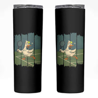 Silly Goose Playing Tennis Skinny Tumbler Funny Bird Getting Hit By Ball - Wonder Print Shop