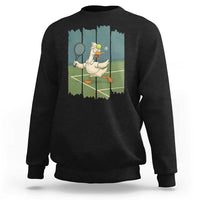 Silly Goose Playing Tennis Sweatshirt Funny Bird Getting Hit By Ball - Wonder Print Shop