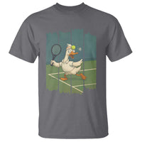 Silly Goose Playing Tennis T Shirt Funny Bird Getting Hit By Ball - Wonder Print Shop