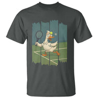 Silly Goose Playing Tennis T Shirt Funny Bird Getting Hit By Ball - Wonder Print Shop