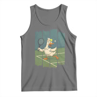 Silly Goose Playing Tennis Tank Top Funny Bird Getting Hit By Ball - Wonder Print Shop