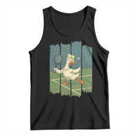 Silly Goose Playing Tennis Tank Top Funny Bird Getting Hit By Ball - Wonder Print Shop