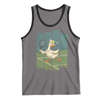 Silly Goose Playing Tennis Tank Top Funny Bird Getting Hit By Ball - Wonder Print Shop