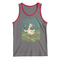 Silly Goose Playing Tennis Tank Top Funny Bird Getting Hit By Ball - Wonder Print Shop