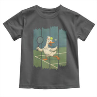 Silly Goose Playing Tennis Toddler T Shirt Funny Bird Getting Hit By Ball - Wonder Print Shop