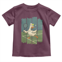 Silly Goose Playing Tennis Toddler T Shirt Funny Bird Getting Hit By Ball - Wonder Print Shop