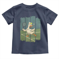 Silly Goose Playing Tennis Toddler T Shirt Funny Bird Getting Hit By Ball - Wonder Print Shop