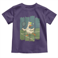 Silly Goose Playing Tennis Toddler T Shirt Funny Bird Getting Hit By Ball - Wonder Print Shop