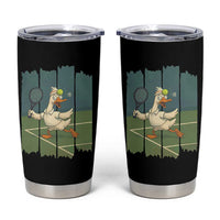Silly Goose Playing Tennis Tumbler Cup Funny Bird Getting Hit By Ball - Wonder Print Shop