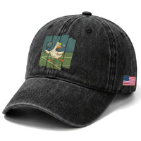 Silly Goose Playing Tennis Washed Cotton Baseball Cap Funny Bird Getting Hit By Ball