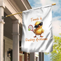 Funny Cute Duck Playing Tennis Garden Flag Ducking Awesome - Wonder Print Shop