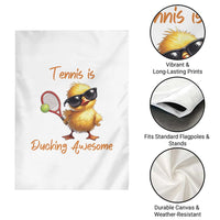Funny Cute Duck Playing Tennis Garden Flag Ducking Awesome - Wonder Print Shop