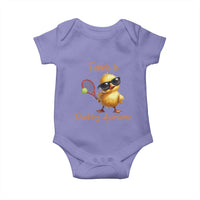 Funny Cute Duck Playing Tennis Baby Onesie Ducking Awesome - Wonder Print Shop