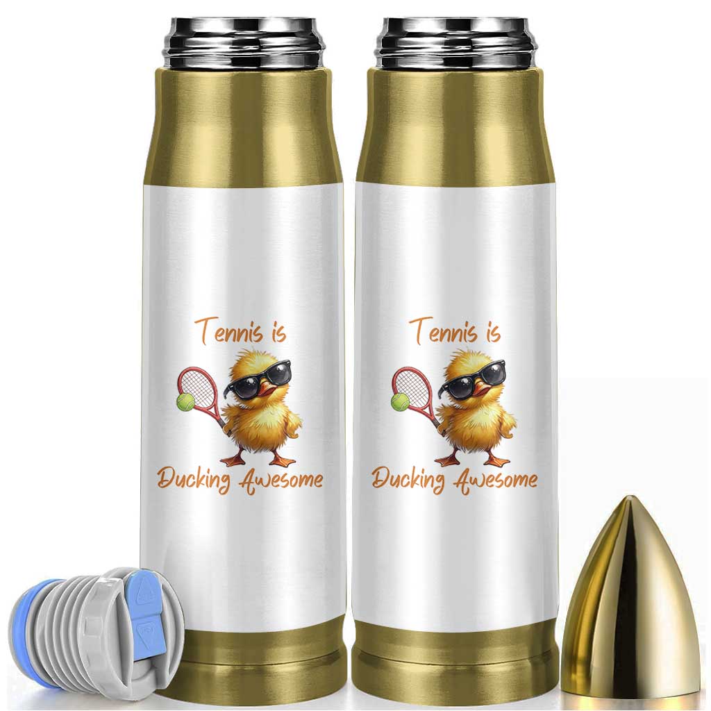 Funny Cute Duck Playing Tennis Bullet Tumbler Ducking Awesome - Wonder Print Shop