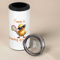 Funny Cute Duck Playing Tennis 4 in 1 Can Cooler Tumbler Ducking Awesome - Wonder Print Shop