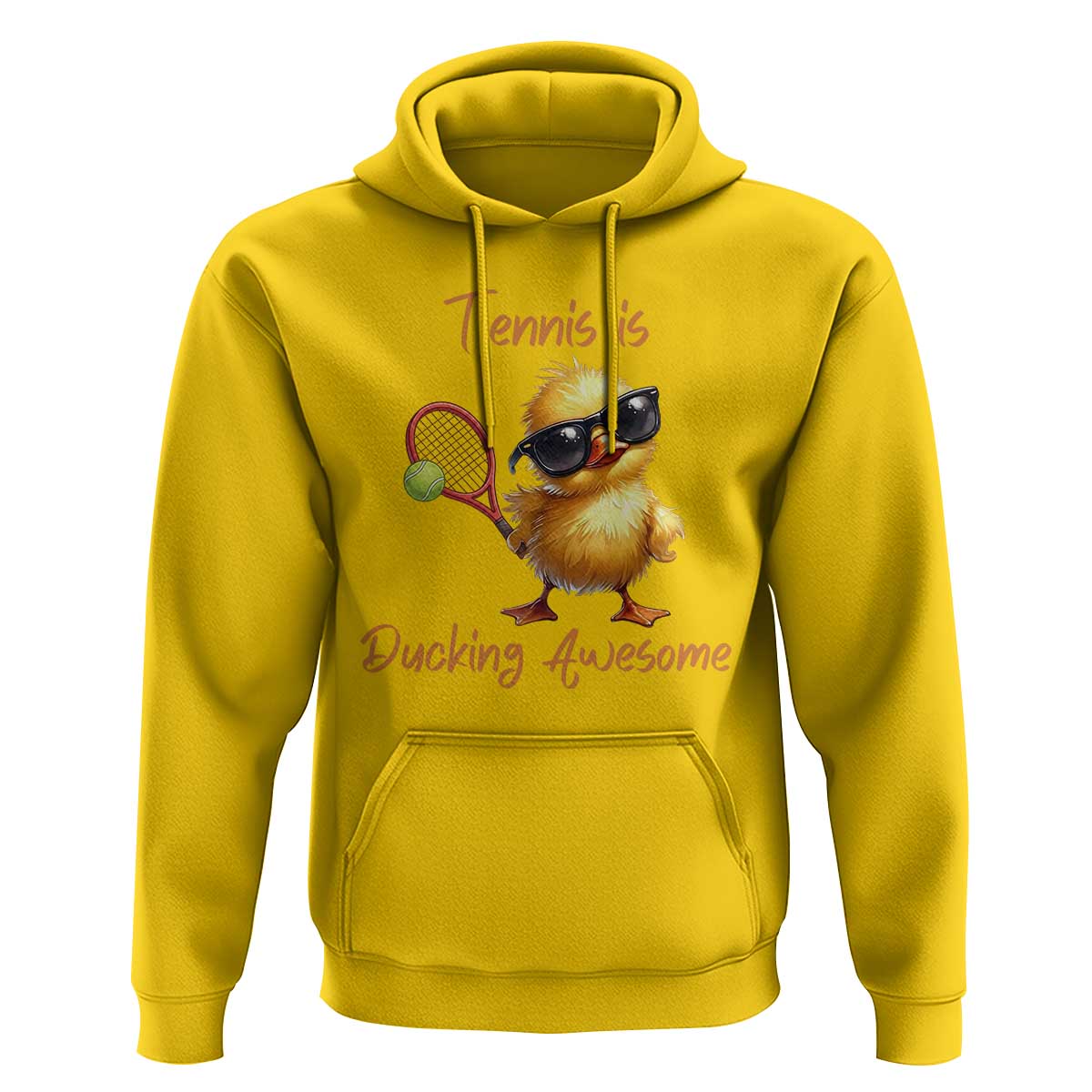 Funny Cute Duck Playing Tennis Hoodie Ducking Awesome - Wonder Print Shop
