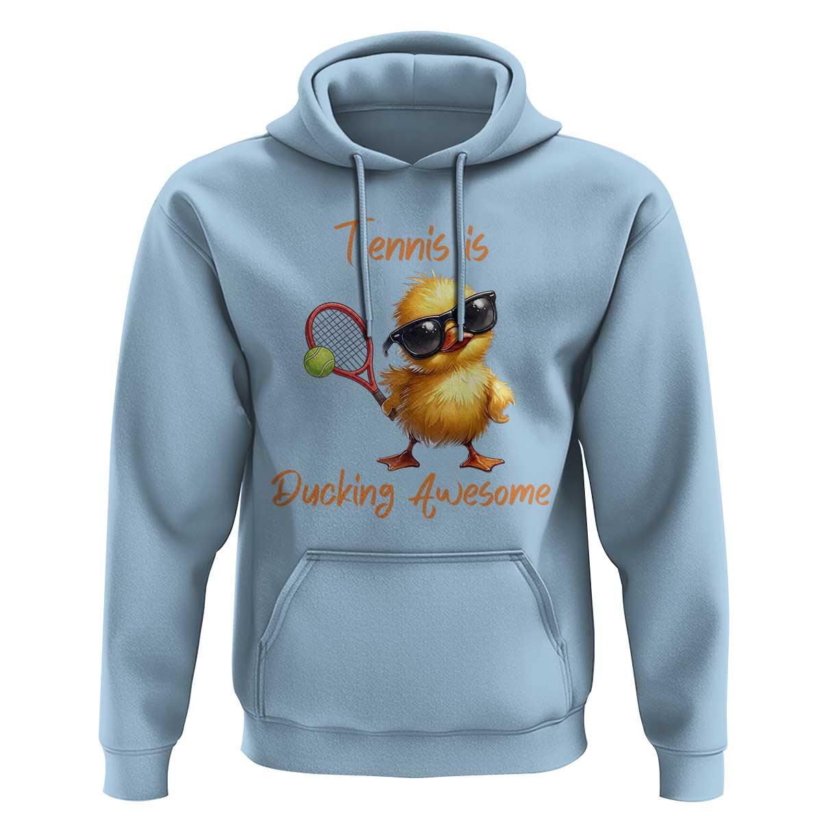 Funny Cute Duck Playing Tennis Hoodie Ducking Awesome - Wonder Print Shop