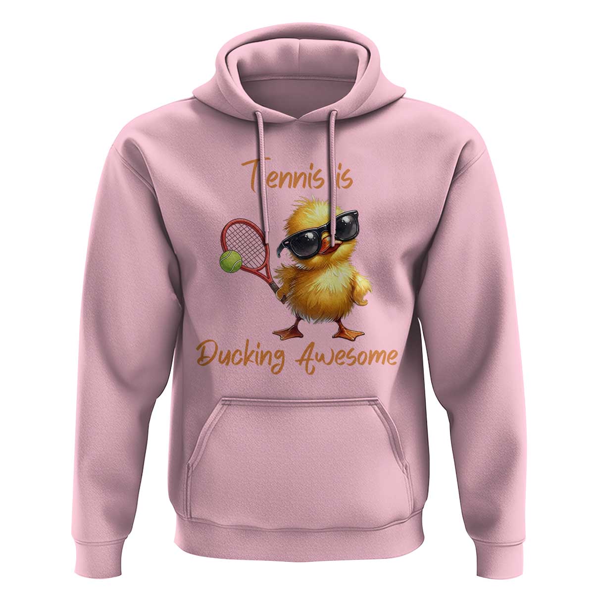 Funny Cute Duck Playing Tennis Hoodie Ducking Awesome - Wonder Print Shop
